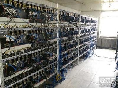 A vibrant mining farm showcasing racks of miners working tirelessly