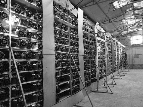A close-up shot of a meticulously assembled GPU mining rig, showcasing the intricate wiring and cooling systems required for optimal performance.